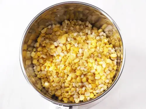 soaked lentils and rice in a grinder