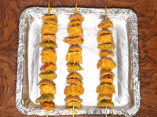 grilling paneer tikka in oven