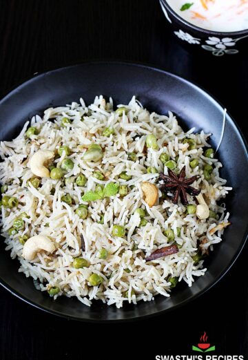 peas pulao also known as matar pulao