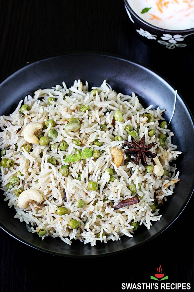 Peas Pulao Matar Pulao Recipe By Swasthi's Recipes