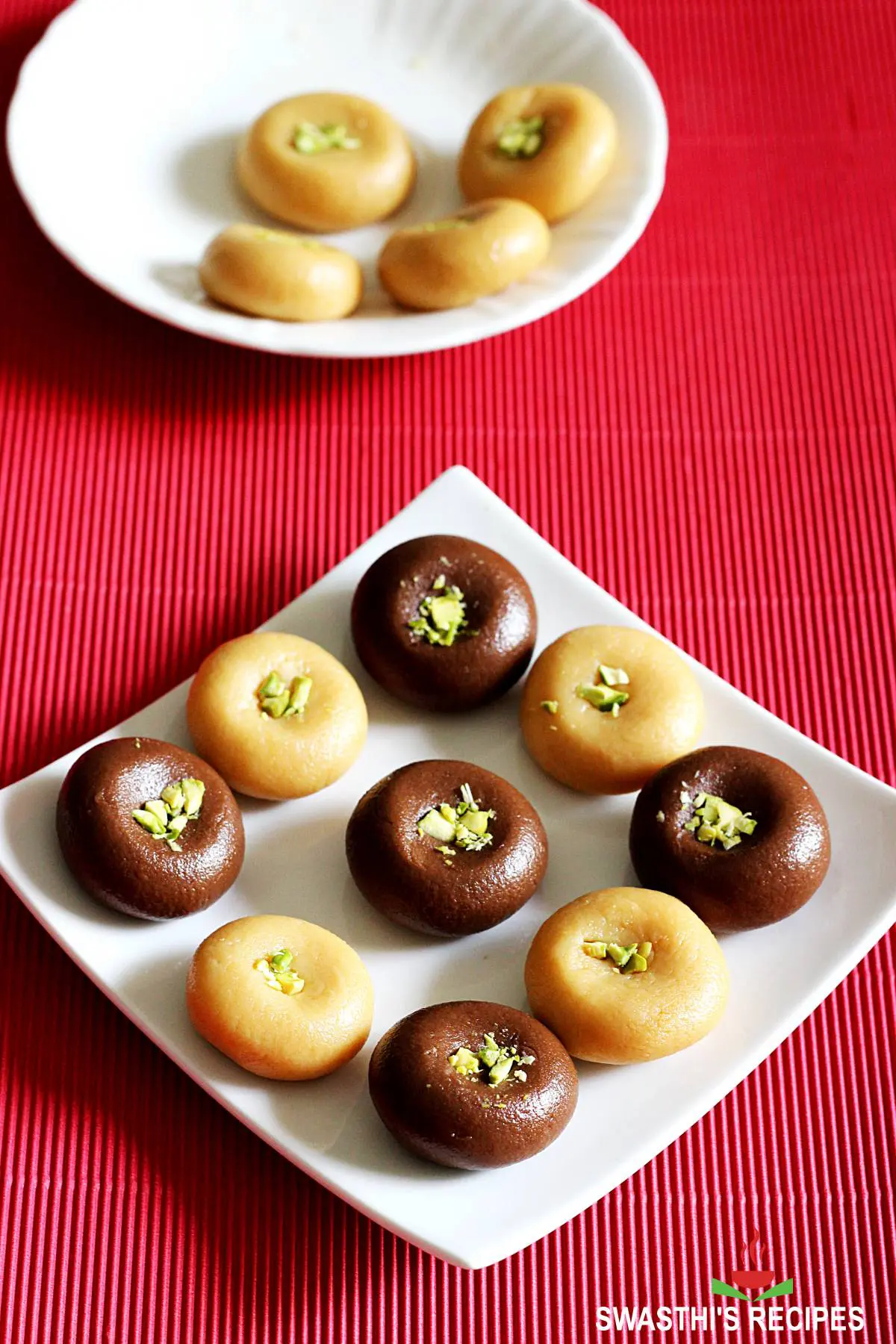 peda recipe made with condensed milk and milk powder