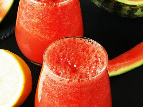 watermelon juice served in a glass