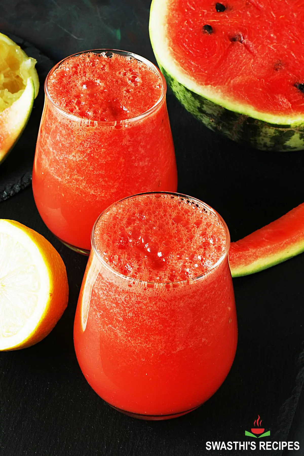 watermelon juice served in a glass