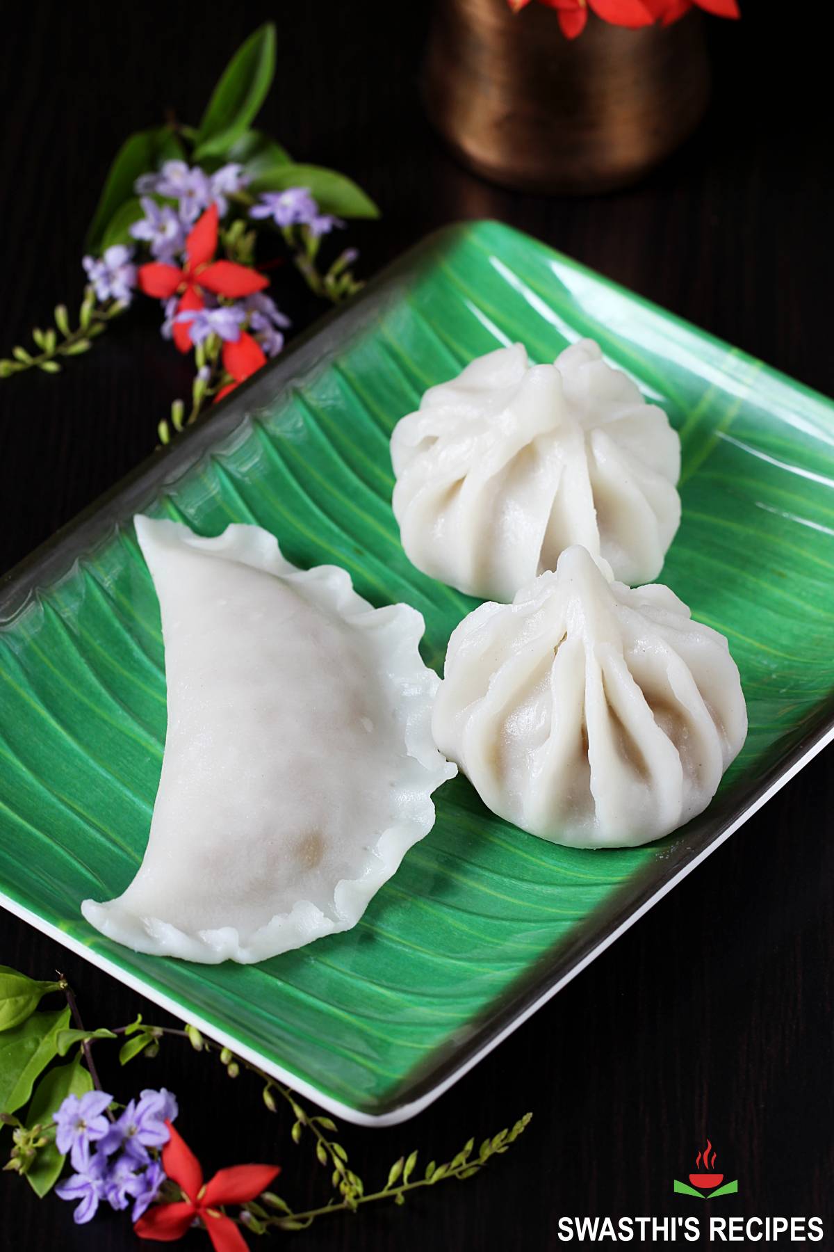 modak made with rice flour, jaggery and coconut