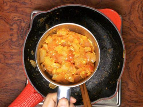 onion tomatoes in a grinder
