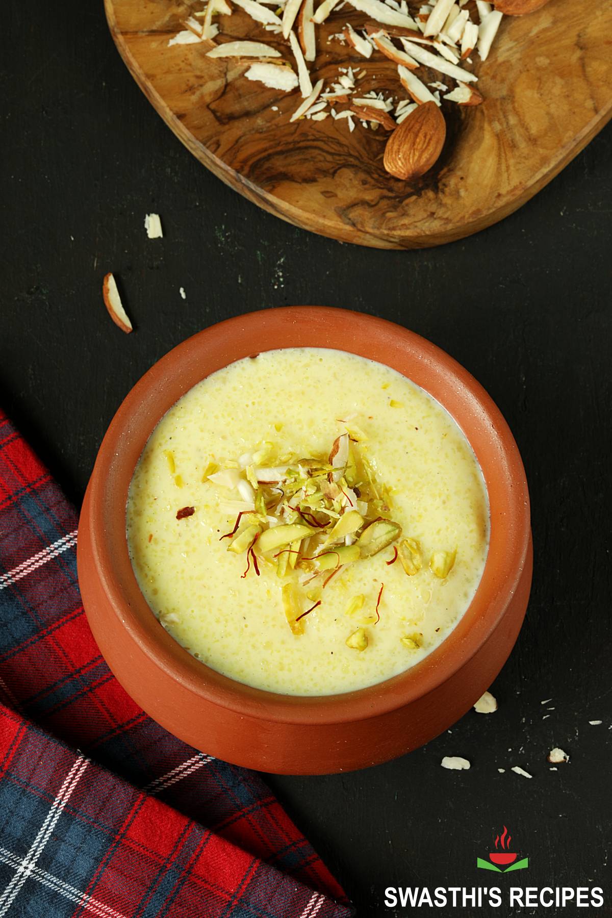 Phirni also known as firni served in a clay pot