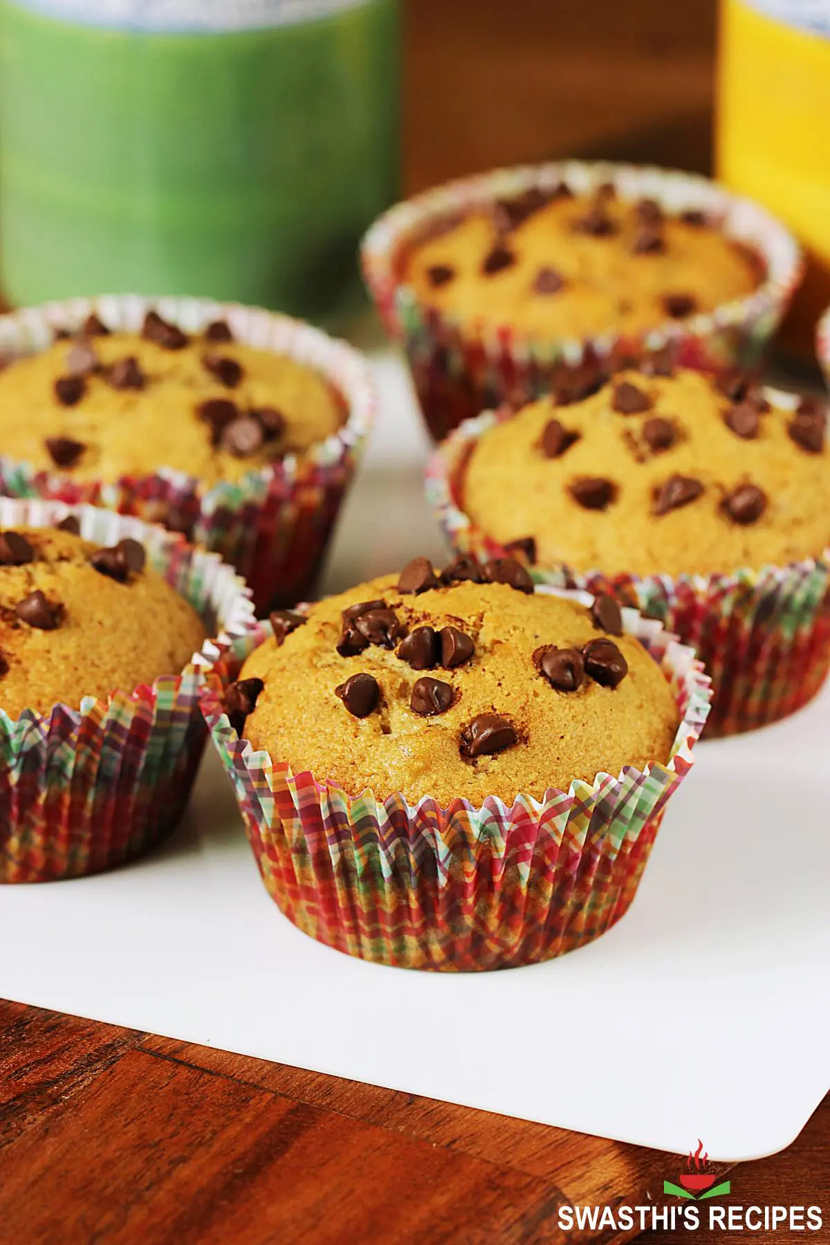 Eggless Banana Muffins with wheat flour