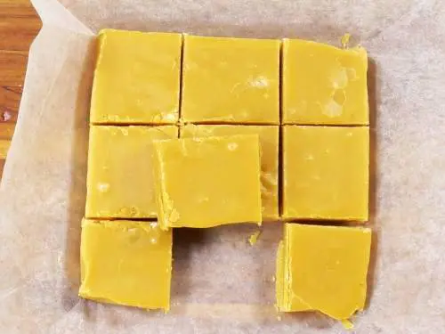 Soft ghee mysore pak left to cool