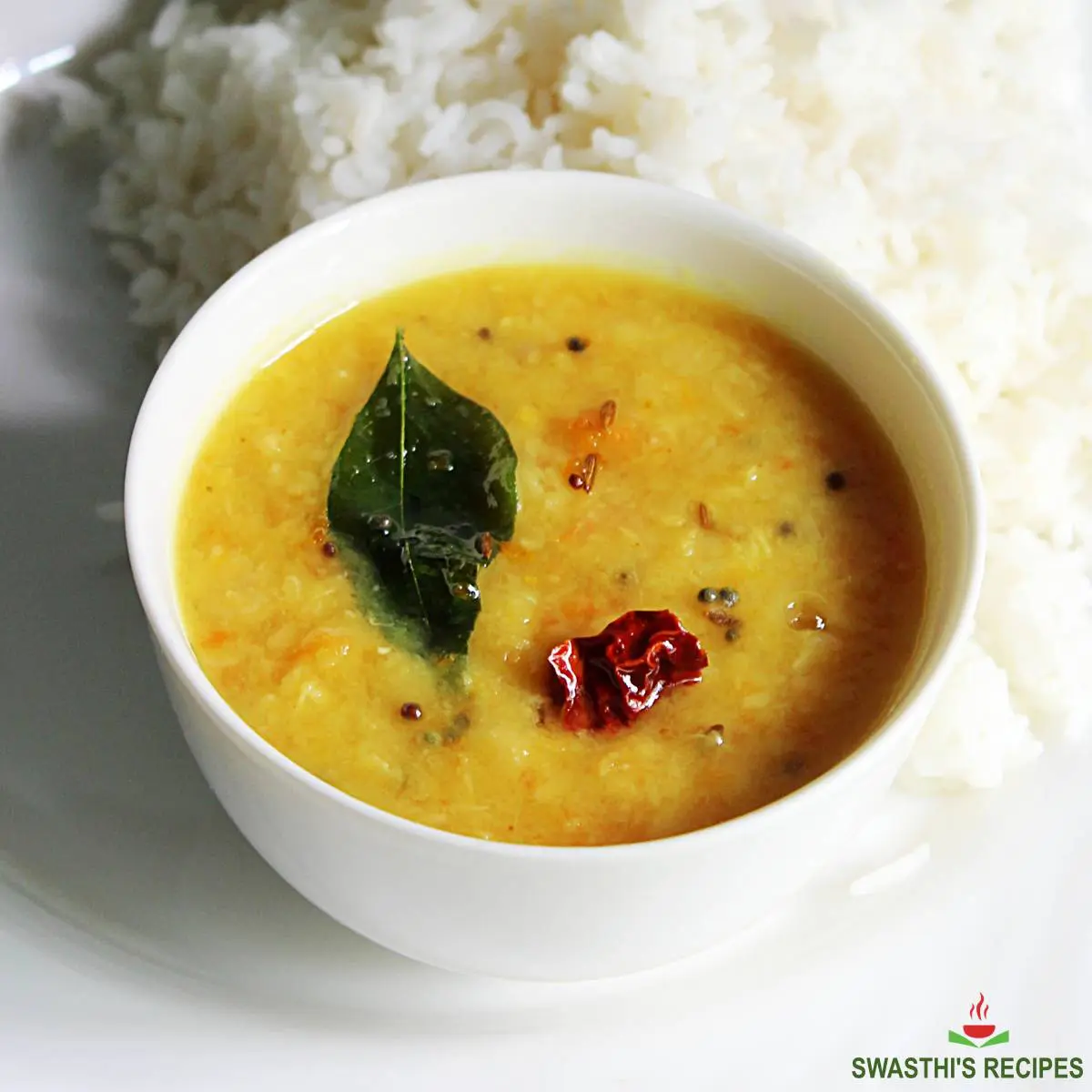 Andhra tomato dal made with split pigeon peas