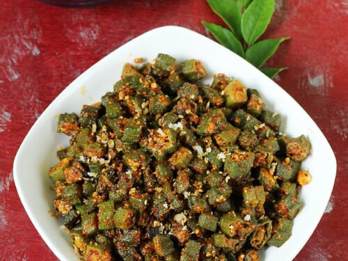 Bhindi fry is okra stir fry in Indian style