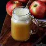 Apple juice served in a mason jar