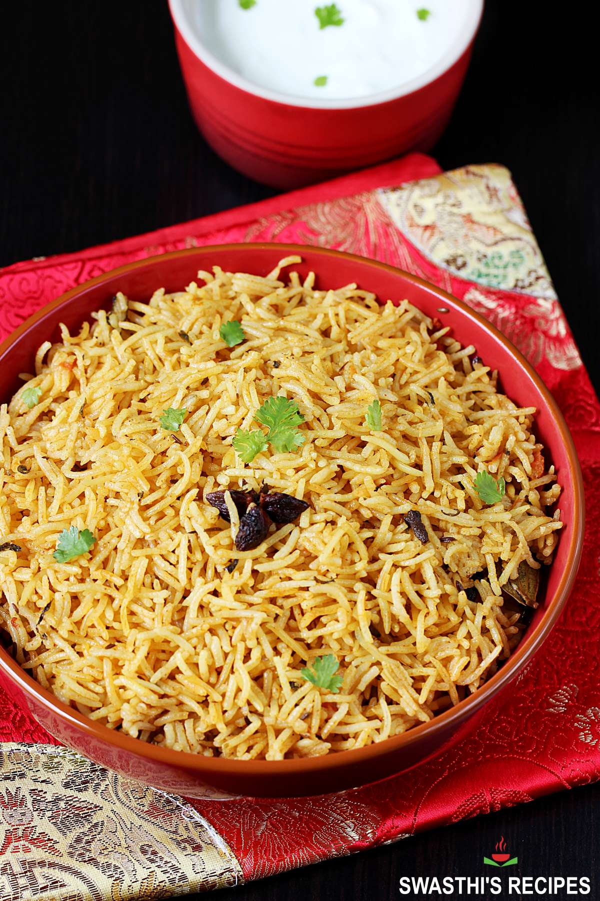 Biryani Rice Recipe (Kuska Rice) - Swasthi's Recipes