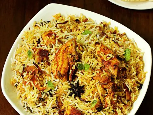 Hyderabadi biryani with chicken
