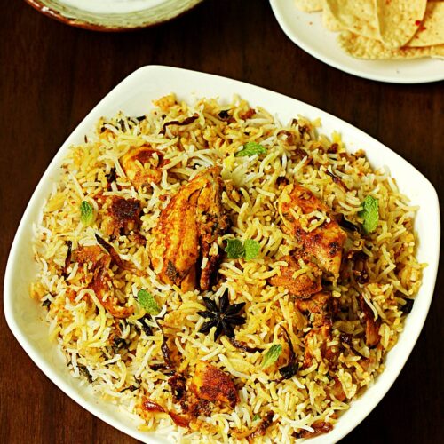 Hyderabadi biryani with chicken