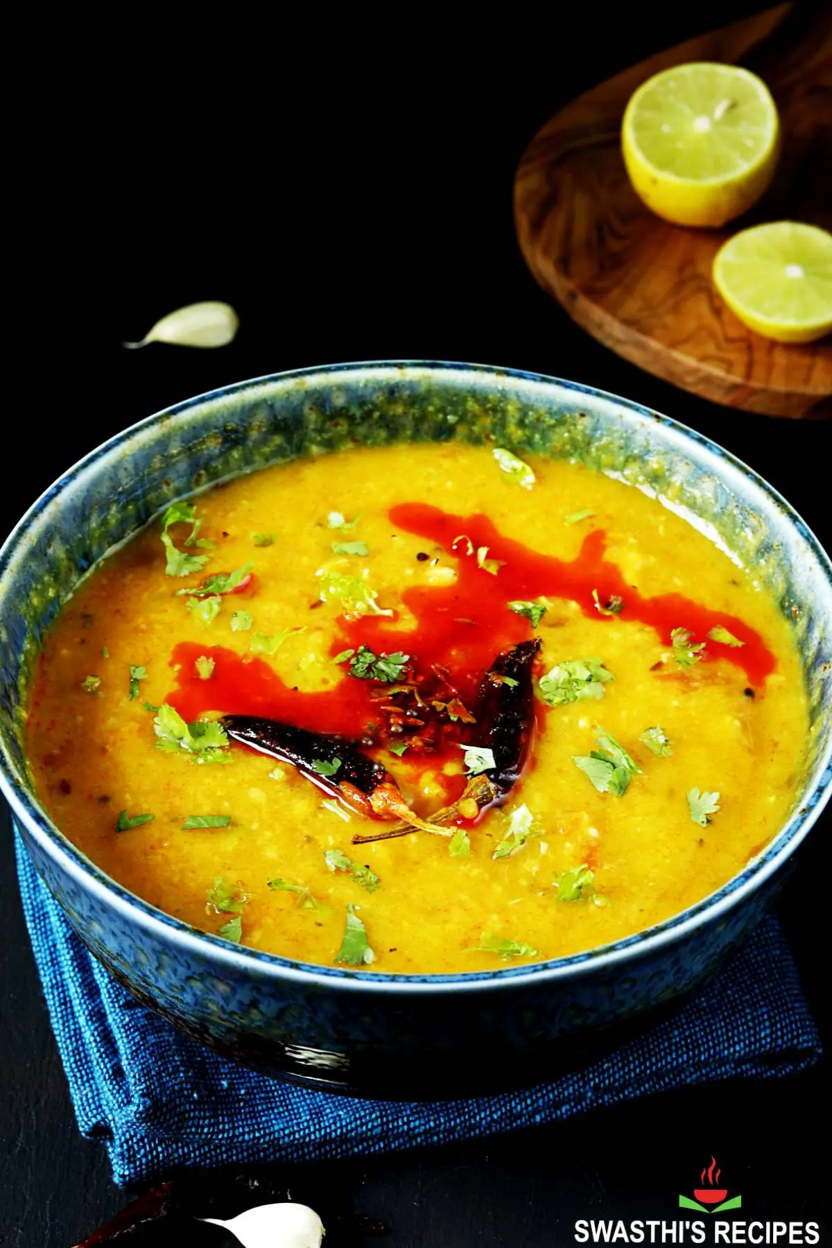 Masoor dal is red lentils cooked with spices