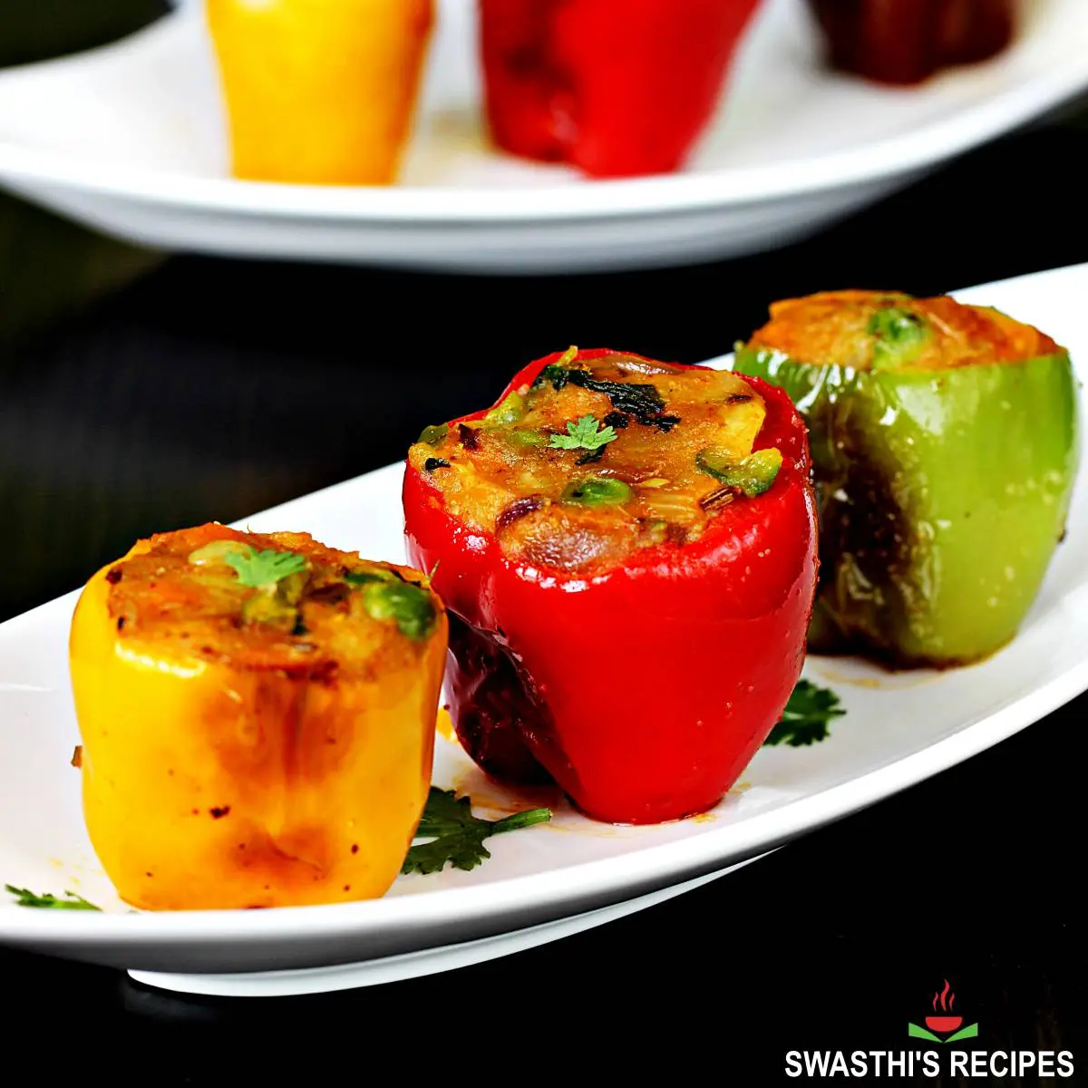 Stuffed Capsicum are Indian style vegetarian stuffed bell peppers