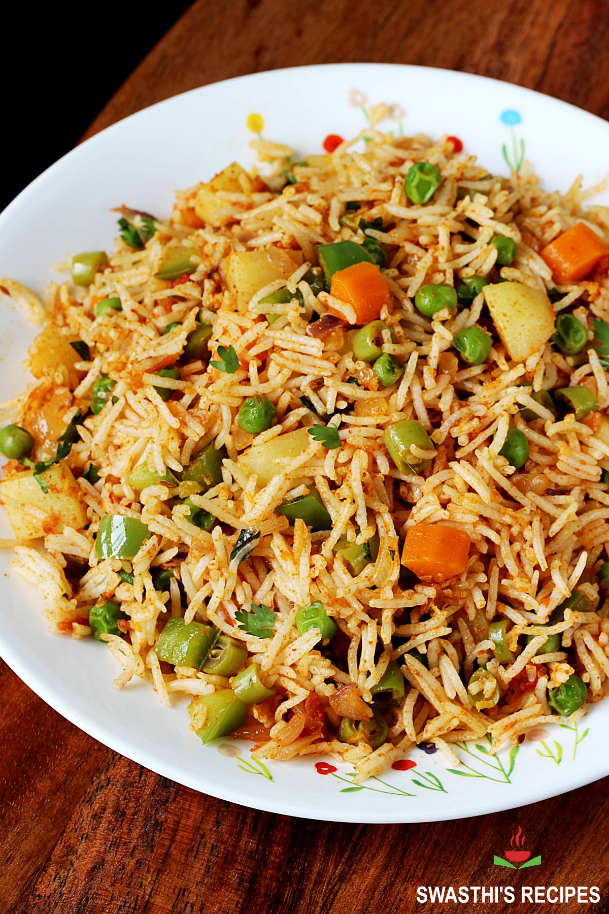 tawa pulao made with rice, vegetables and spices