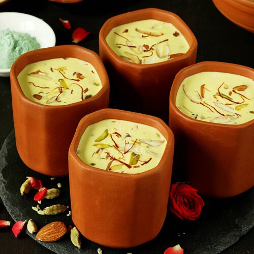Thandai served in chilled cups
