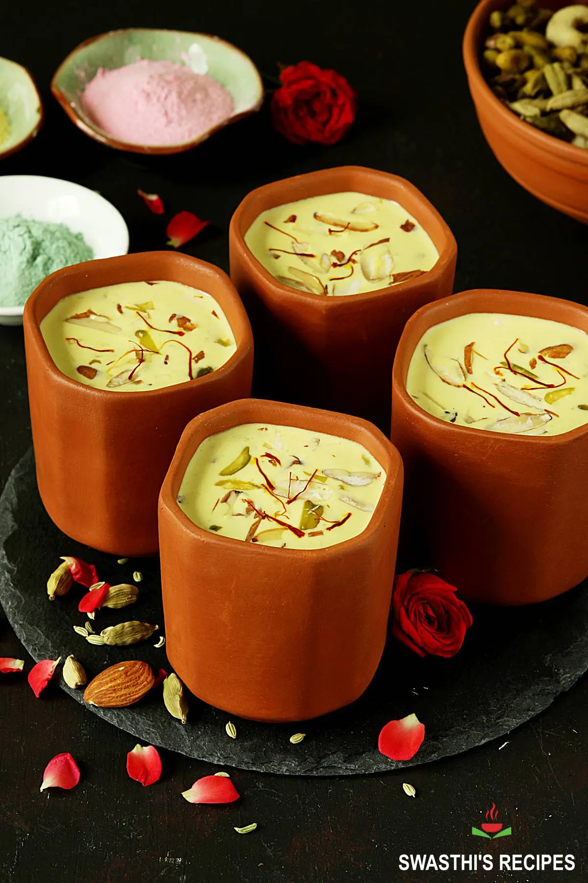 Thandai served in chilled cups
