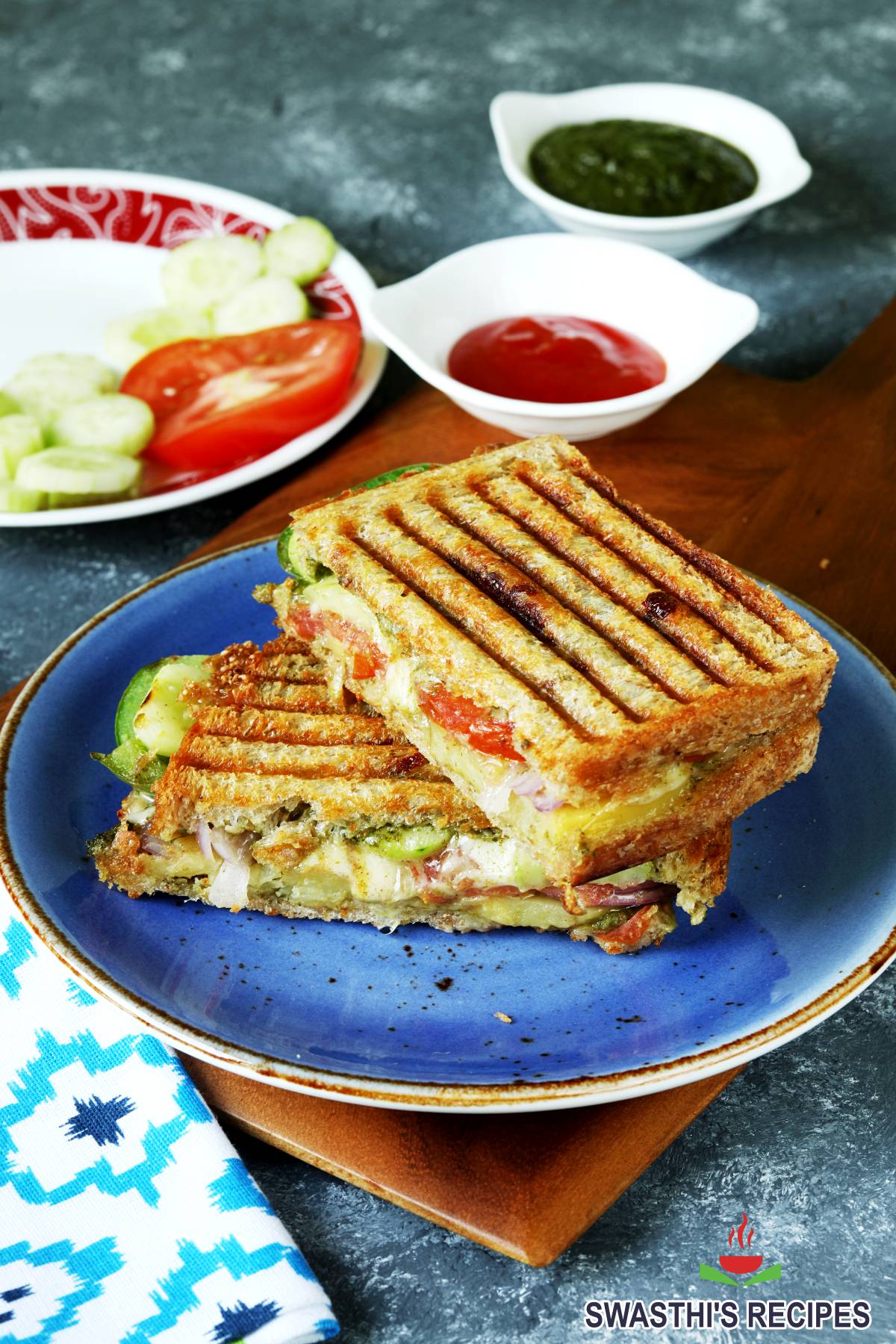 Veg Grilled Sandwich Recipe