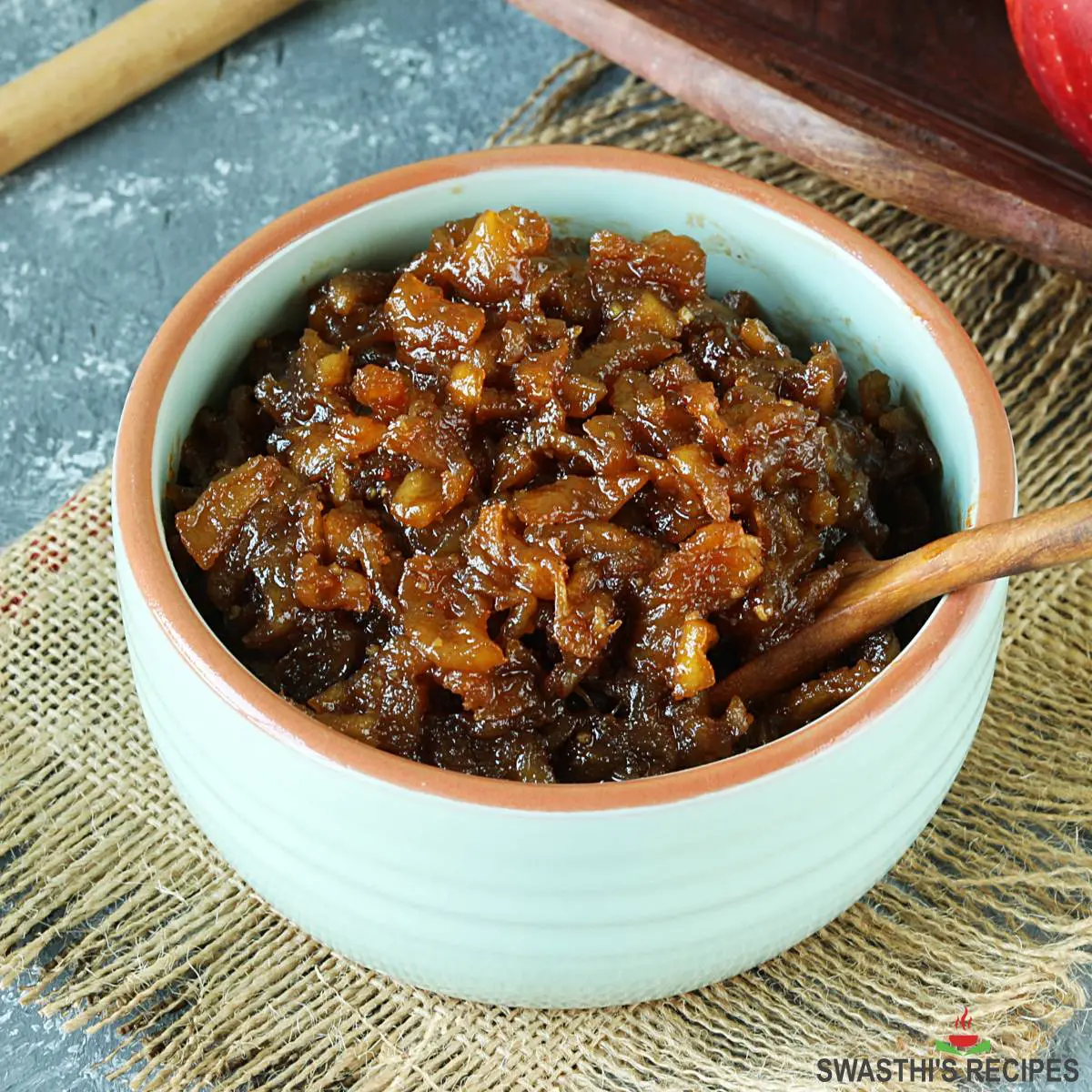 Apple chutney made in Indian style