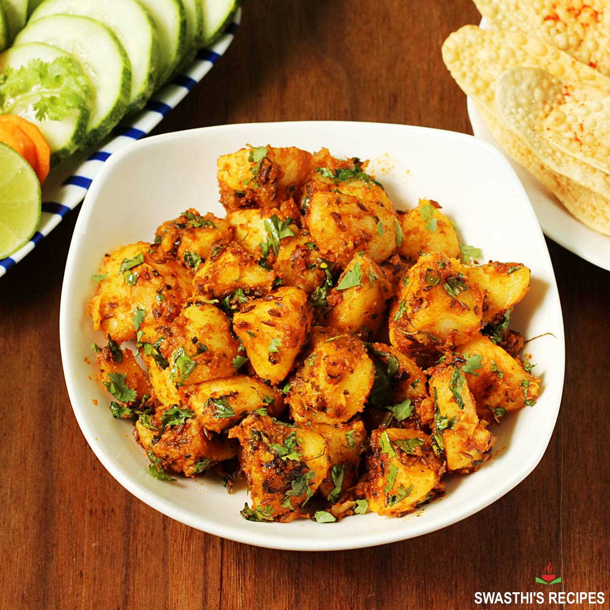 Jeera aloo recipe made with potatoes and spices