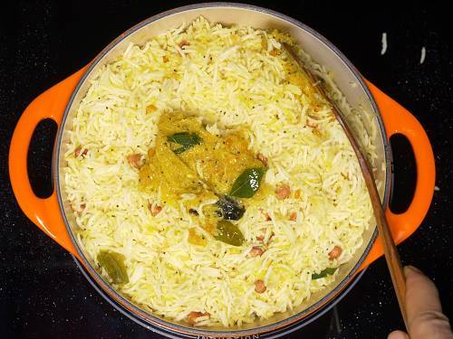 Mango Rice Recipe   Mamidikaya Pulihora   Swasthi s Recipes - 60