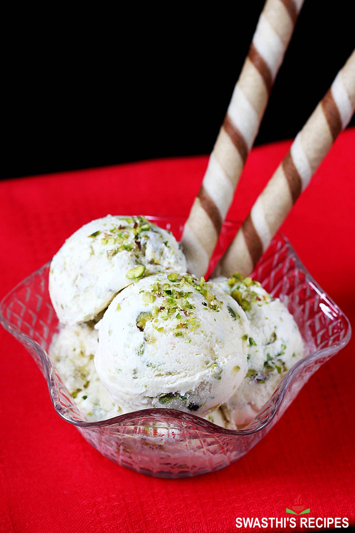 pistachio ice cream served in a bowl