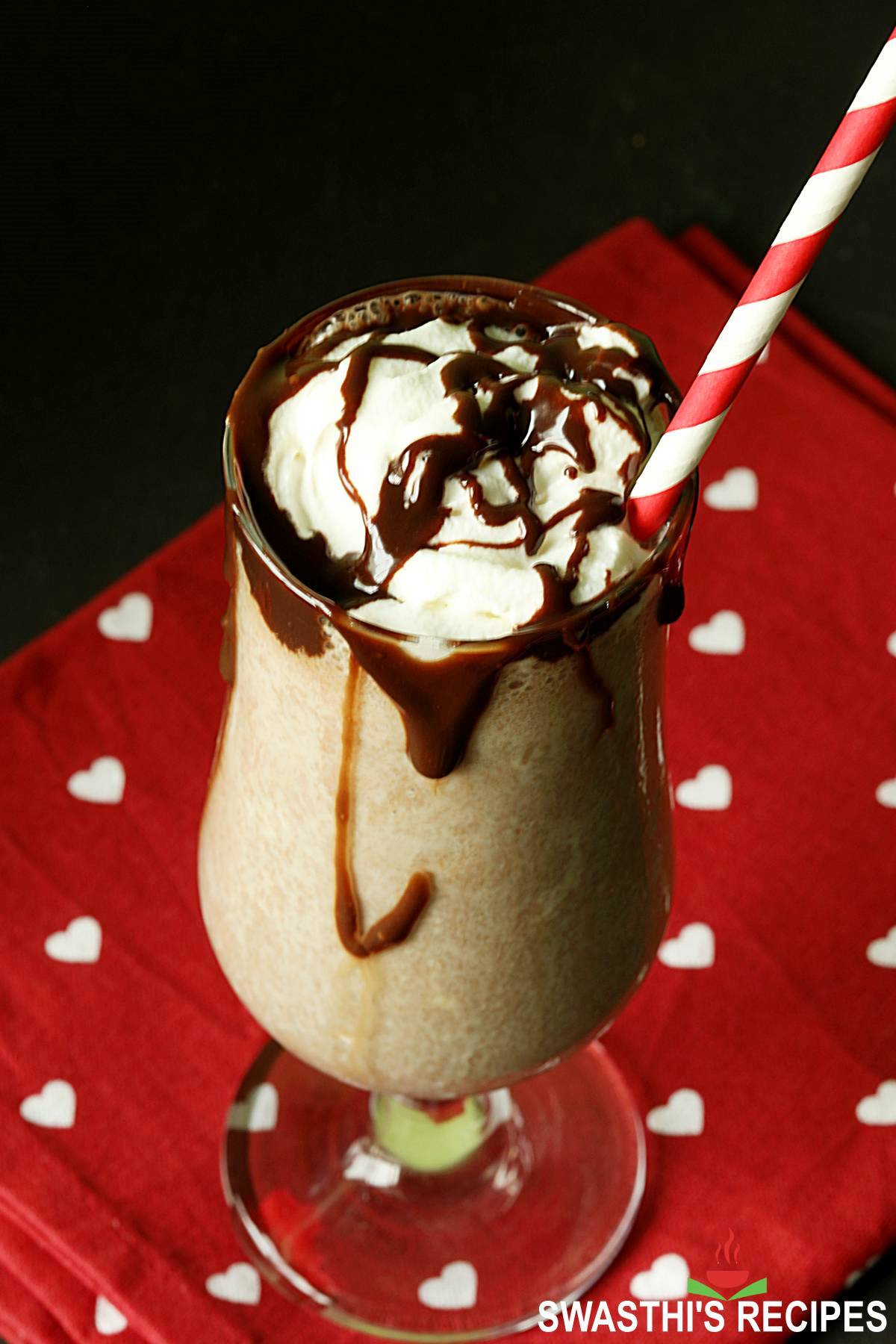 Chocolate milkshake made with ice cream