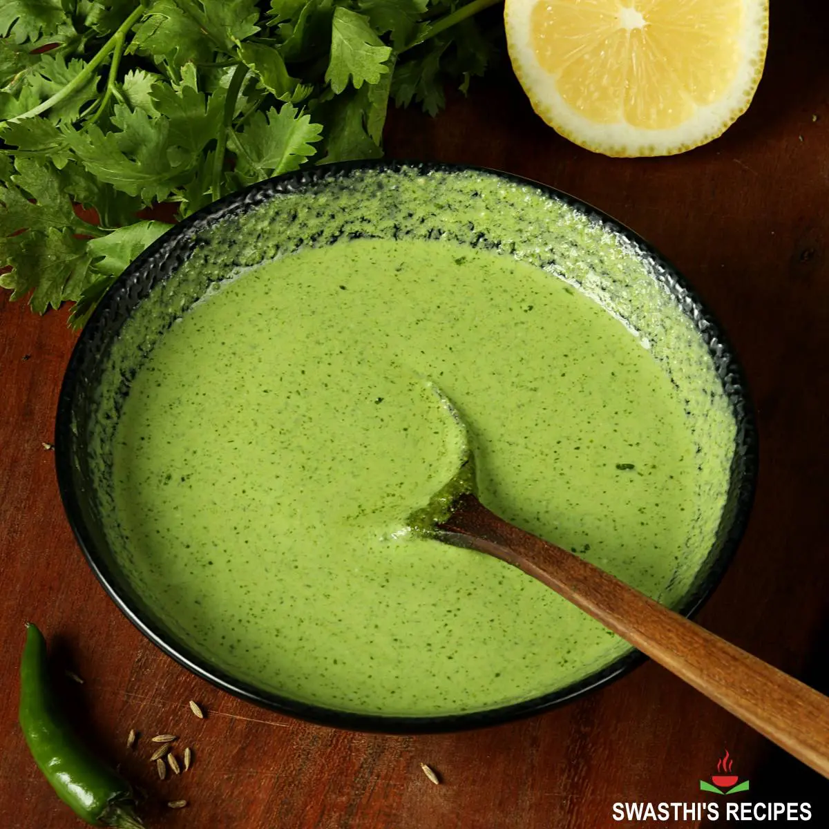 cilantro chutney with yogurt