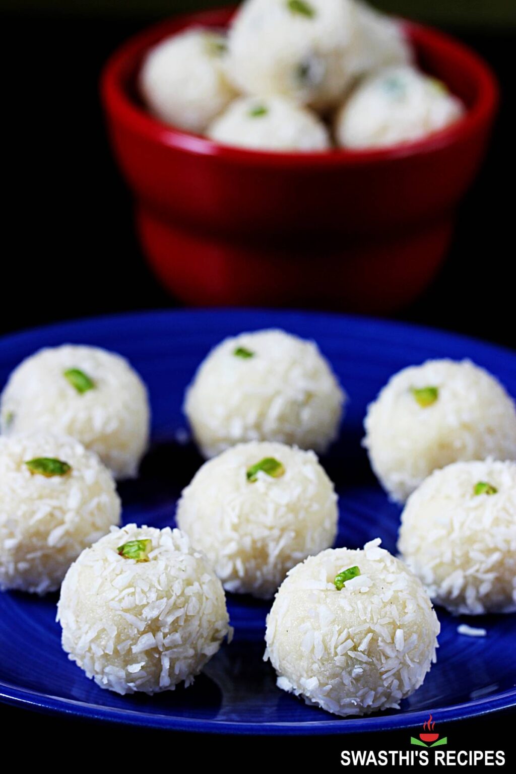 Coconut Ladoo (Nariyal Laddu) Swasthi's Recipes