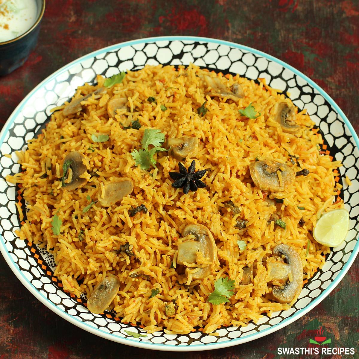 Mushroom biryani