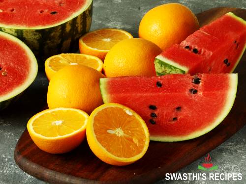 watermelon and oranges
