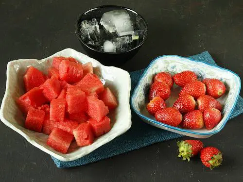 strawberries and watermelon