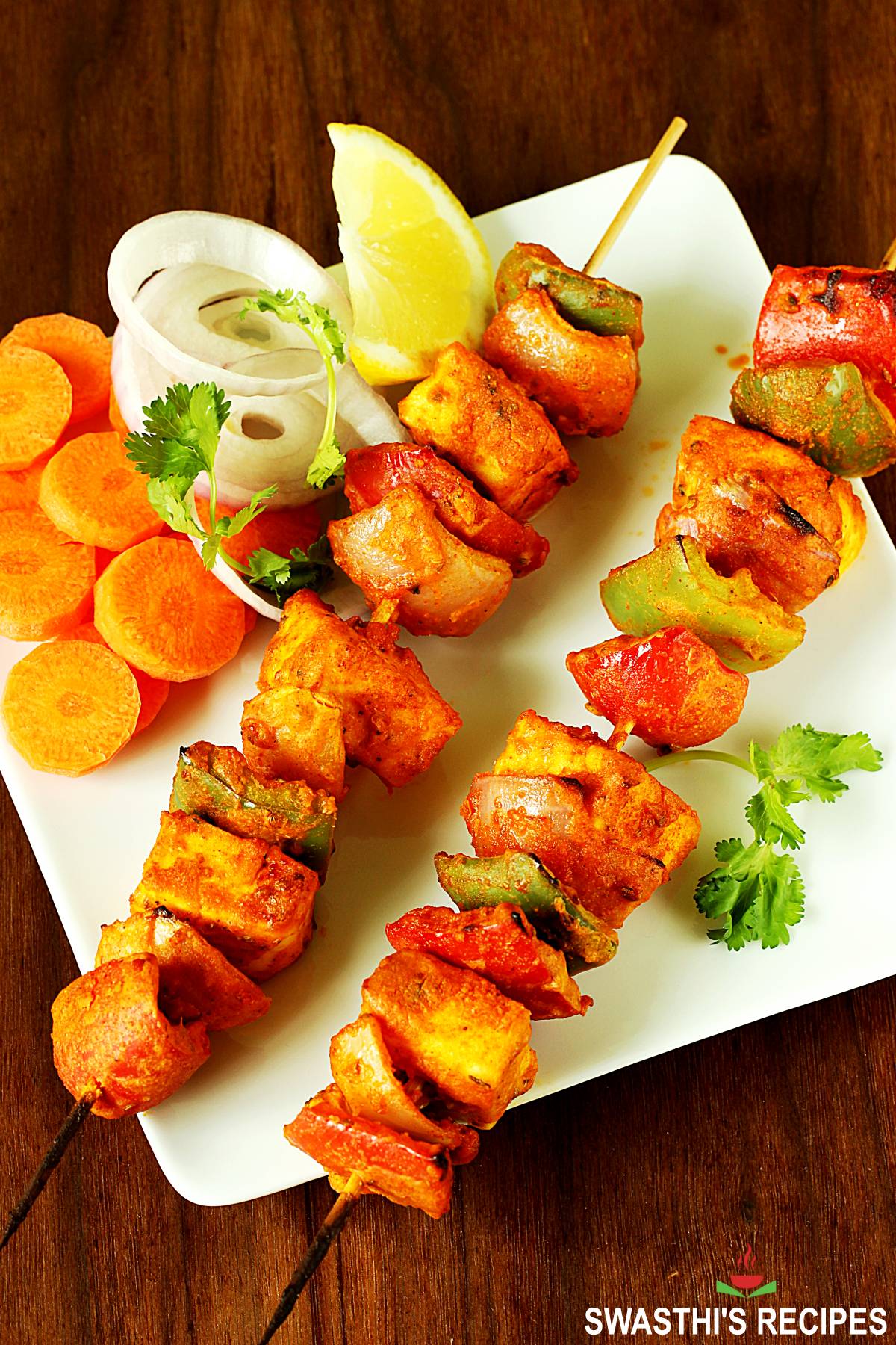 Paneer Tikka, a tandoori appetizer made with paneer and spices