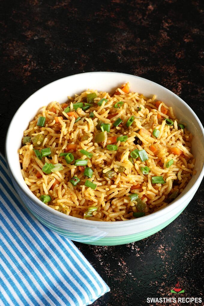 Singapore Fried Rice Recipe - Swasthi's Recipes