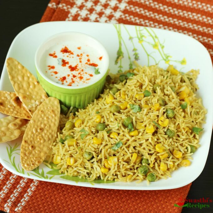 Corn Pulao Recipe Swasthi's Recipes