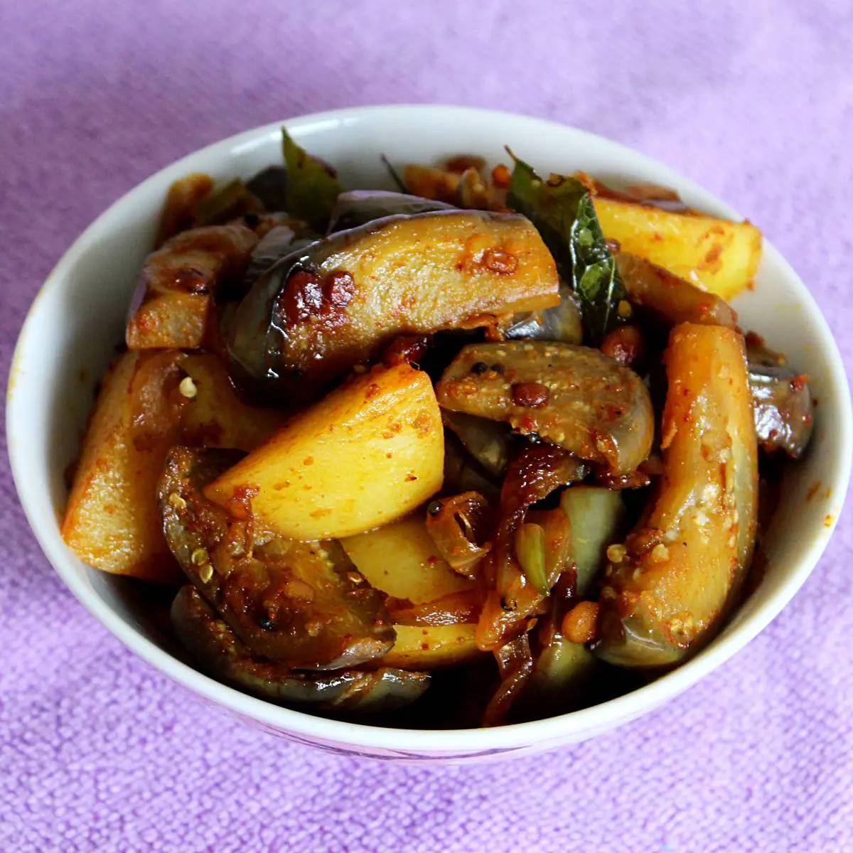 Eggplant potato stir fry