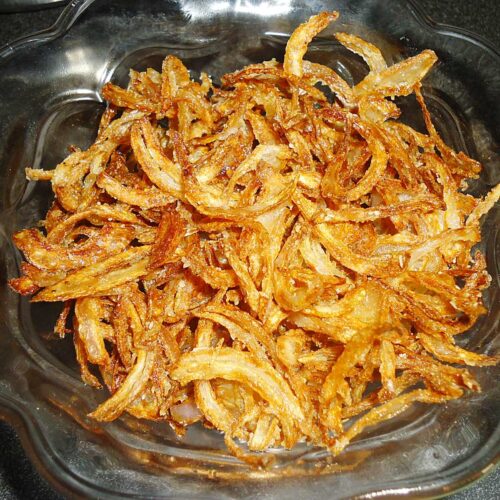 Fried Onions Recipe (Crispy Onions/Birista) Swasthi's Recipes