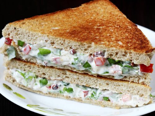 mayonnaise sandwich with vegetables