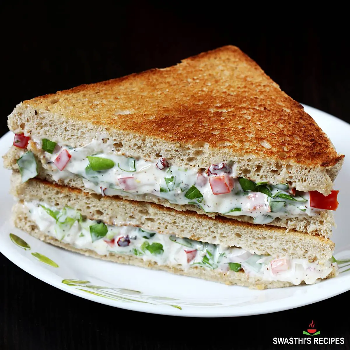 Veg Grilled Sandwich Recipe - Swasthi's Recipes