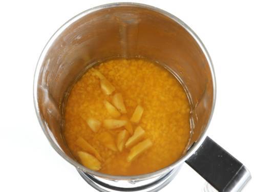 moong dal and ginger in a grinder