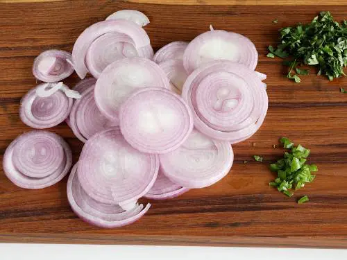 sliced thin onion slices