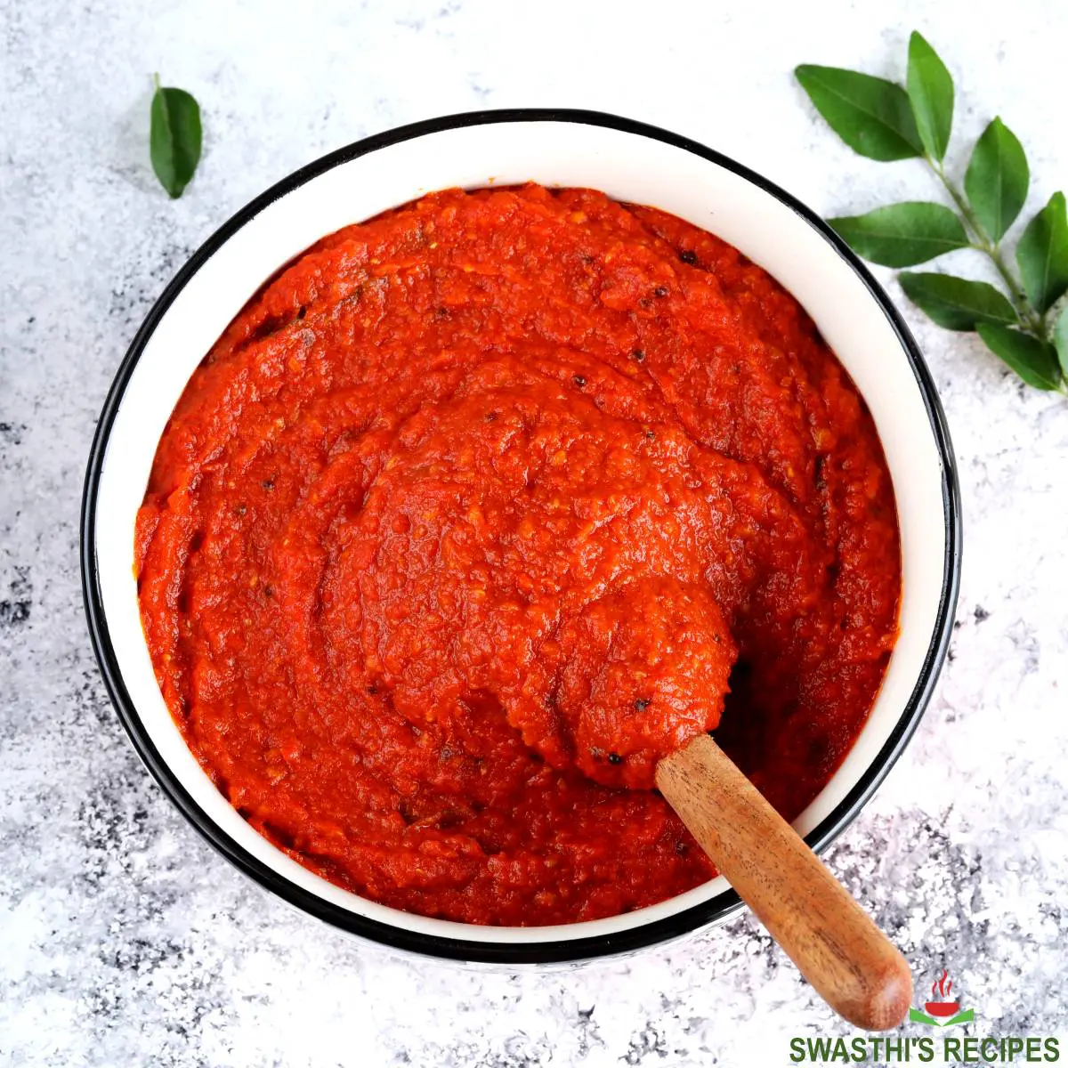 Tomato Chutney made with tomatoes, spices and herbs