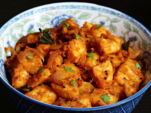 Raw Banana Curry Recipe   Aratikaya Kura   Plantain Curry - 26