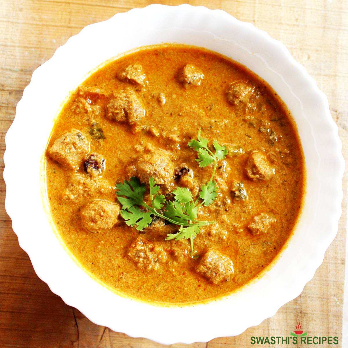 Soya Chunks Kurma | Meal Maker Kurma - Swasthi's Recipes