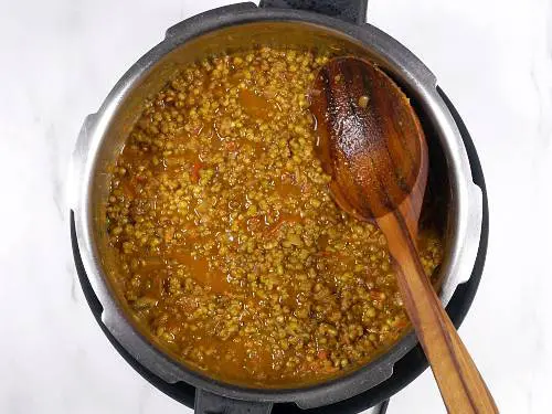 mash the lentils