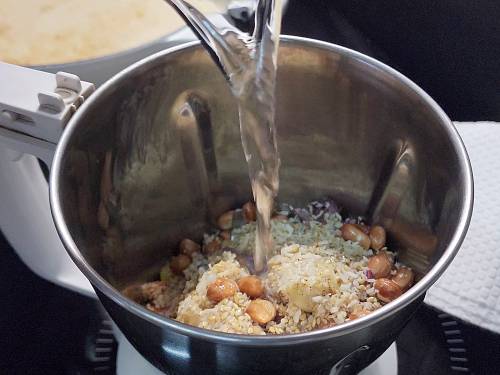 roasted ingredients in a blender