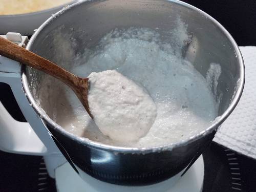 smooth peanut coconut paste in a blender
