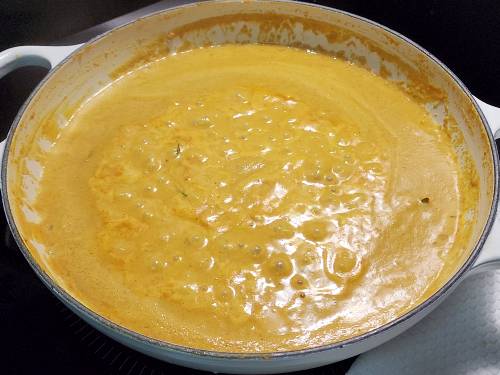 simmering salan with water